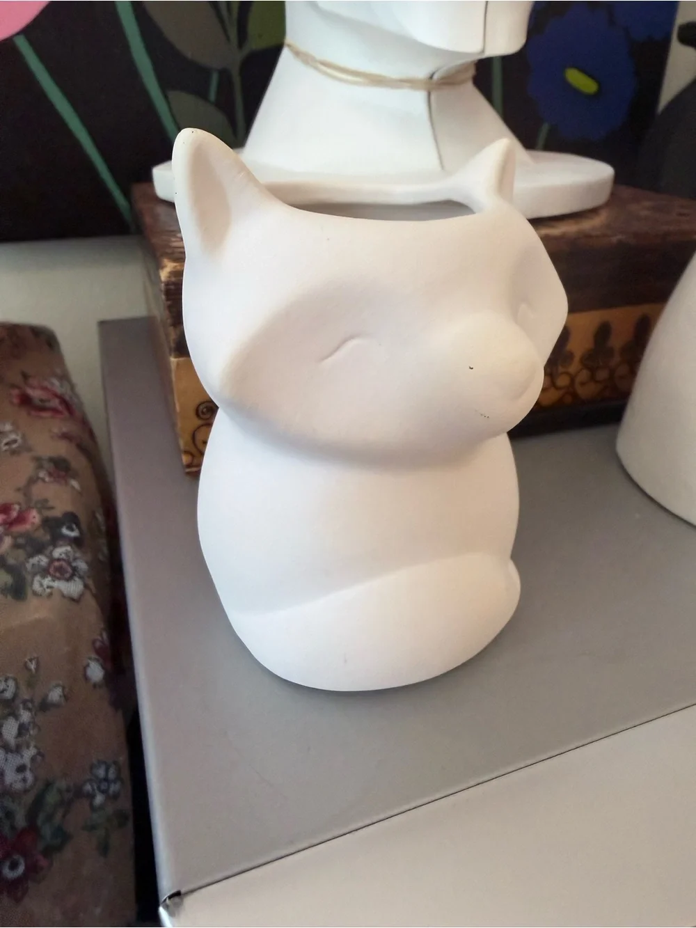 White Ceramic Fox Planter Succulent Pot Woodland Animal Decor
